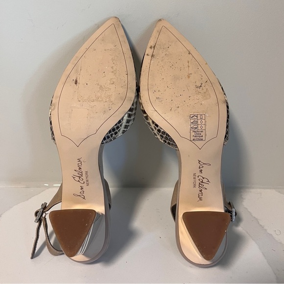 Sam Edelman Carole Slingback Heels Gray & Cream Python with Pointed Toe
Size 6.5 - Picture 13 of 15